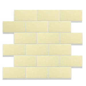12 in. x 12 in. PVC Glitter Bright Yellow Peel and Stick Backsplash Subway Tiles for Kitchen (20-Sheets/20 sq. ft.)