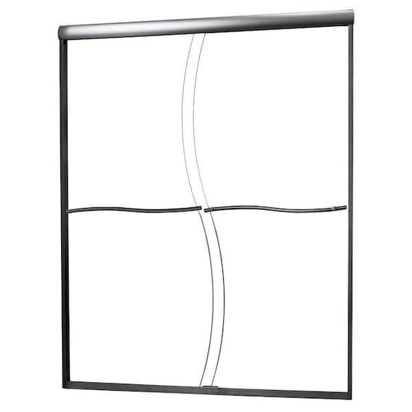 CRAFT + MAIN Cove 60 in. W x 72 in. H Frameless Sliding Shower Door in Brushed Nickel