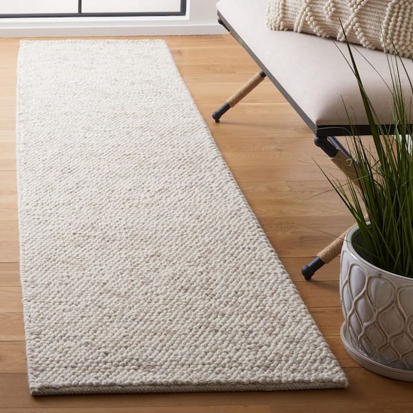 Natura 2 ft. x 5 ft. Beige/Ivory Uniform Marle Runner Rug