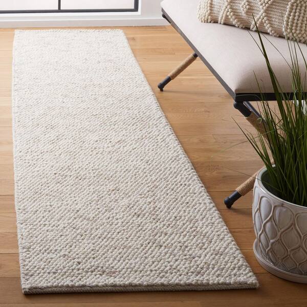 Natura 2 ft. x 9 ft. Beige/Ivory Uniform Marle Runner Rug