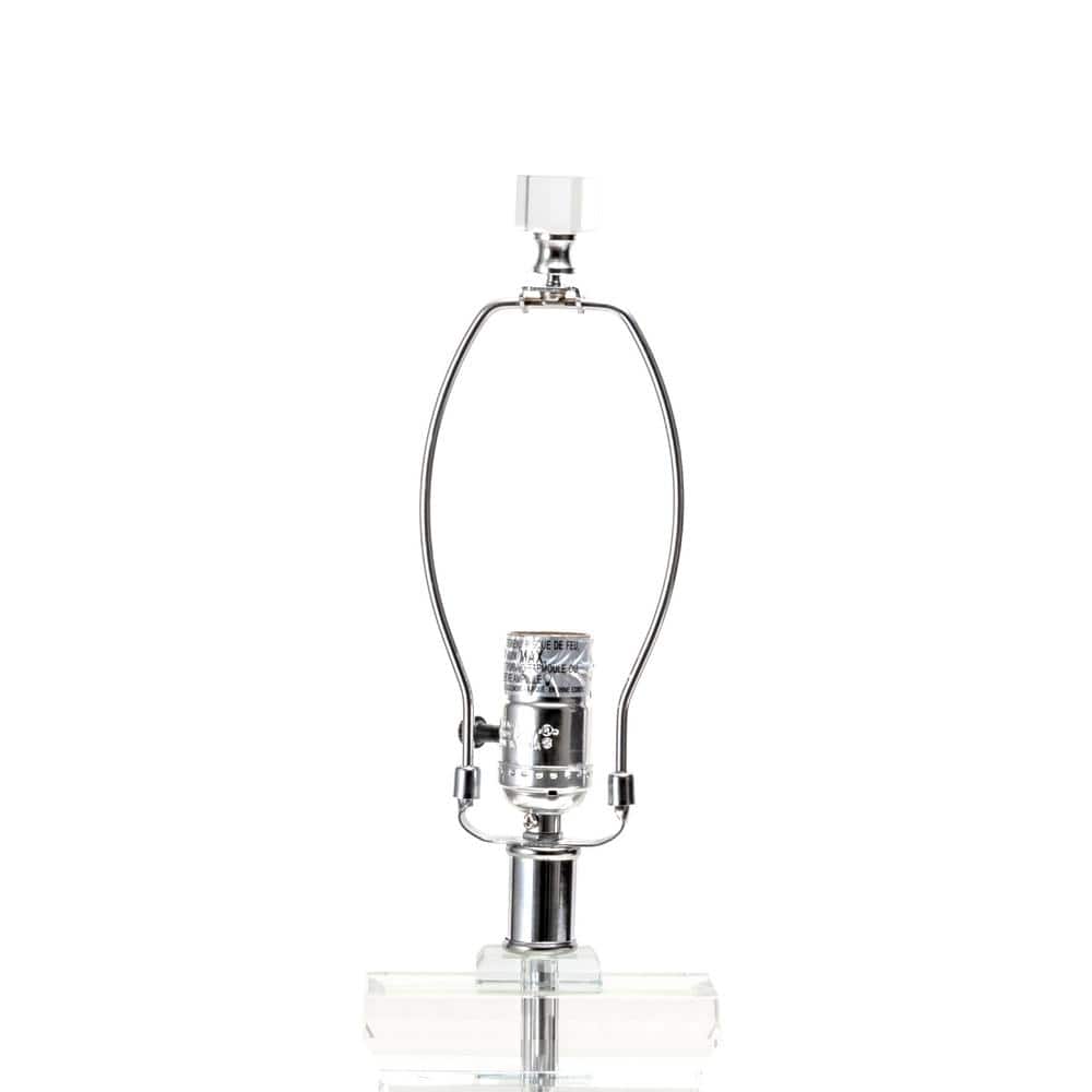 Modern Clear Crystal Table Lamp with Cotton Shade