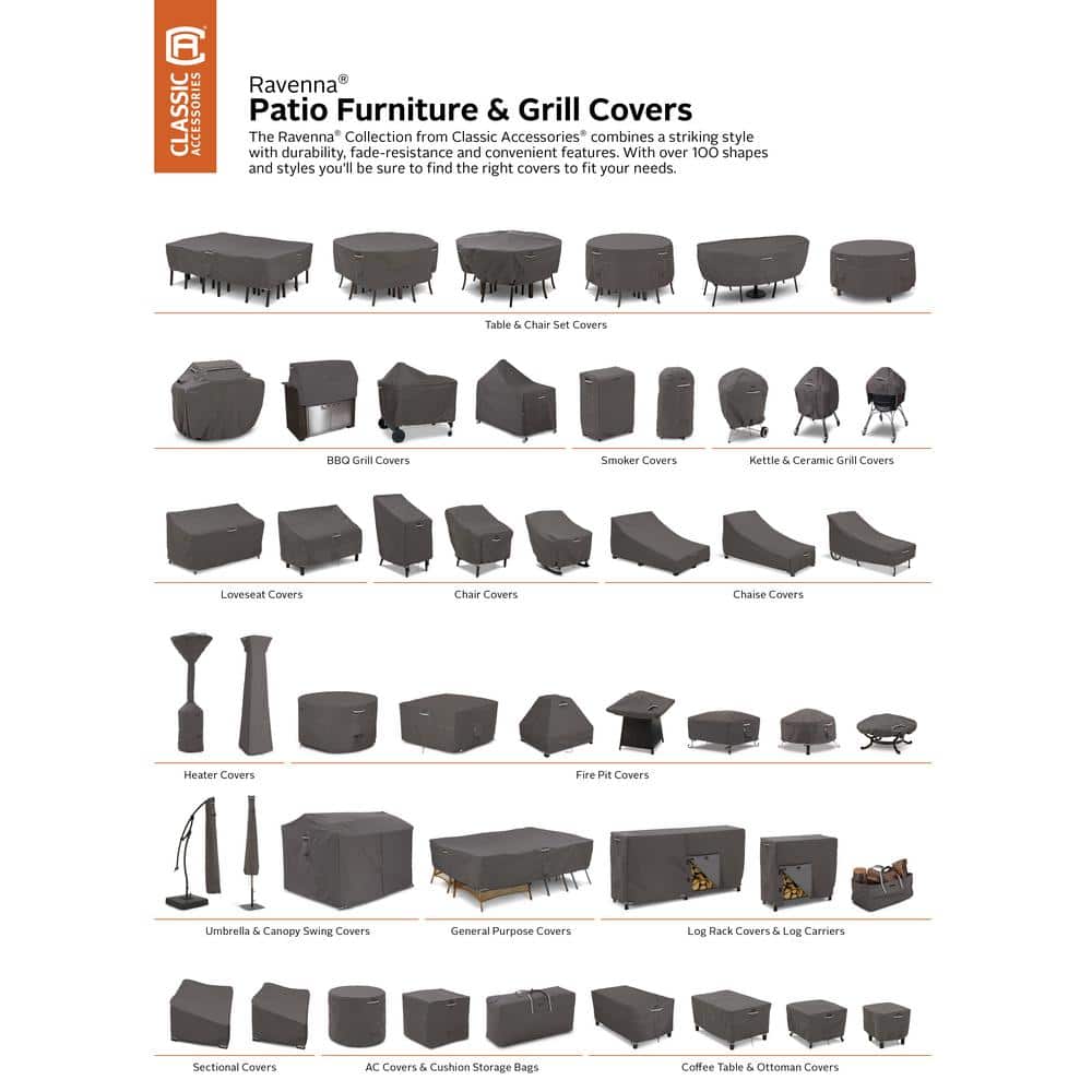 Ravenna Dark Taupe Water-Resistant Patio Sectional Cover