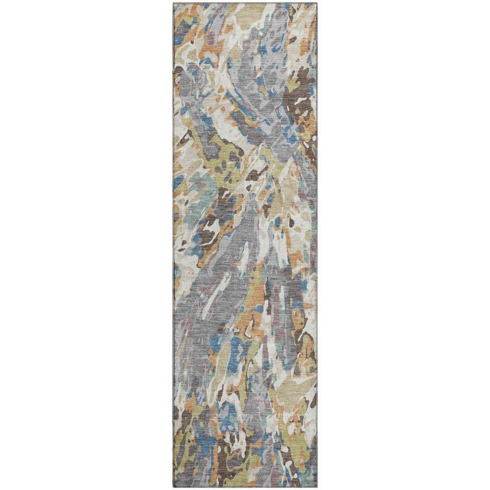 Mayfield Premium Machine Washable Abstract AMF2441 Gray 2 ft. x 7 ft. Runner Rug price history on PriceWatchPro