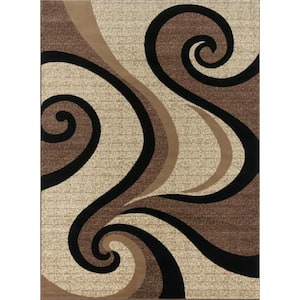 Home Dynamix Tribeca Slade Contemporary Abstract Area Rug, Brown/Green, 7'10x10'6