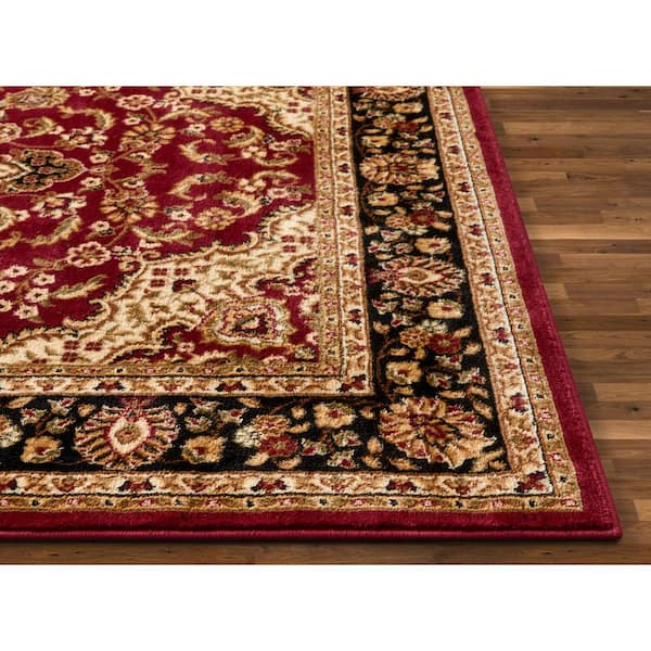 Well Woven Barclay Medallion Kashan Red 8 ft. x 10 ft. Traditional Area Rug  541007 - The Home Depot