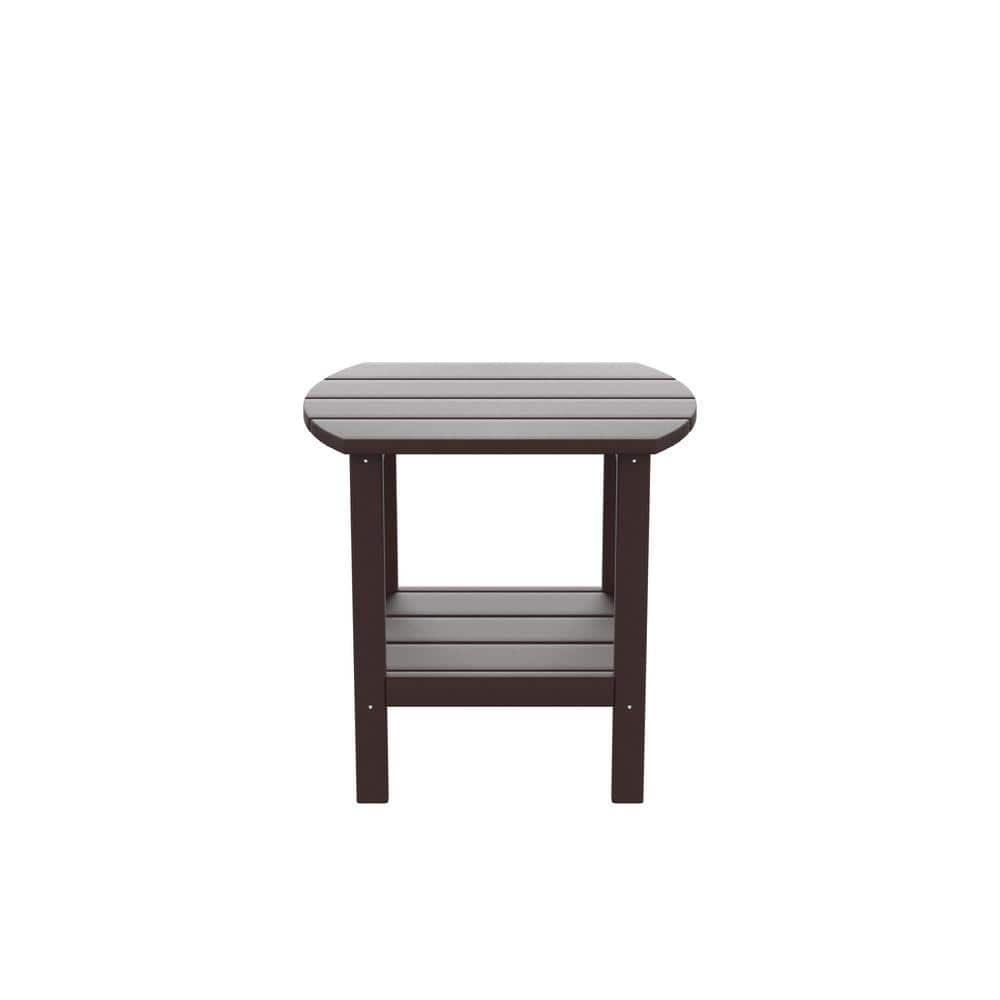 cenadinz Brown Plastic Outdoor Side Table HW120941879 The Home Depot