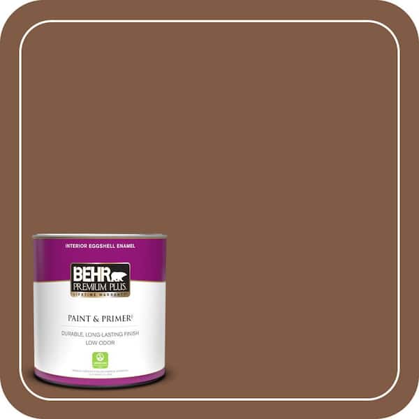 BEHR PREMIUM PLUS 1 qt. #T12-2 Stagecoach Eggshell Enamel Low Odor Interior Paint & Primer