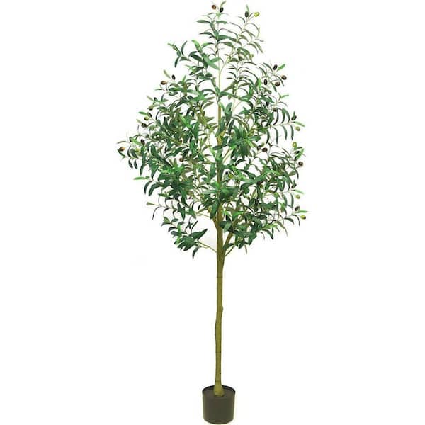 Artificial 6 ft. Olive Tree Indoor Realistic Silk Leaves Resin Trunk in ...