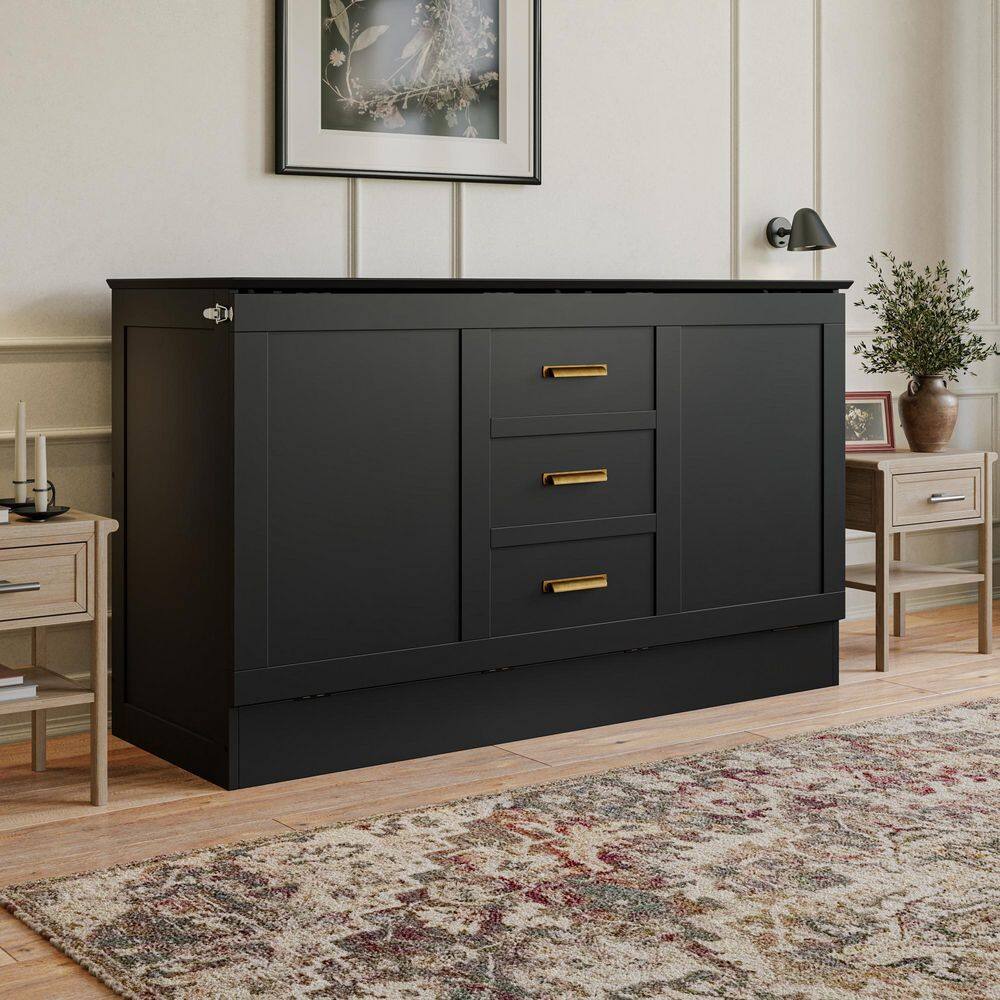 Charleston Light Toffee Natural Bronze Wood Frame Queen Murphy Bed Chest with 6 in. Mattress - thumbnail 6