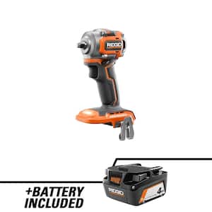 18V SubCompact Brushless Cordless 3/8 in. Impact Wrench with Belt Clip and 18V Lithium-Ion 4.0 Ah Battery