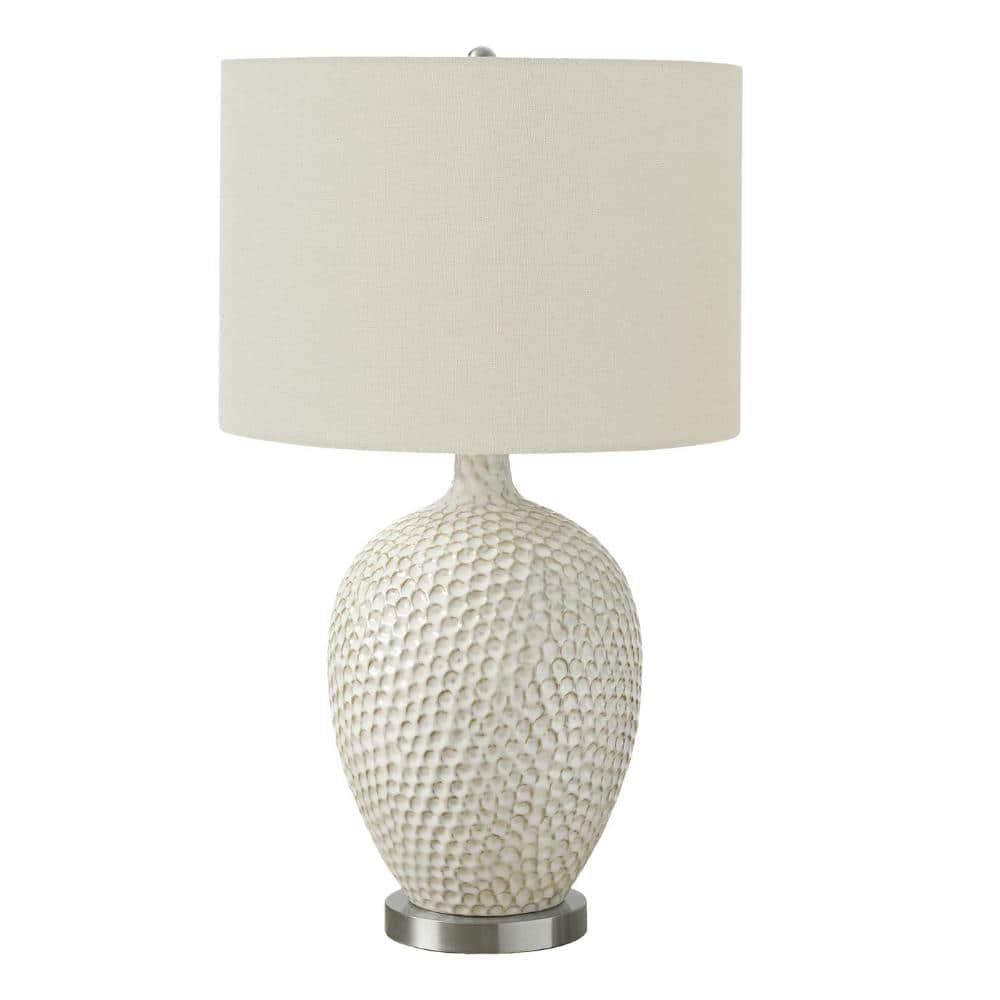 27.5 in.H White Ceramic Base Bedside Table Lamp w/ Cream Linen Shade, No Bulbs Included price history on PriceWatchPro