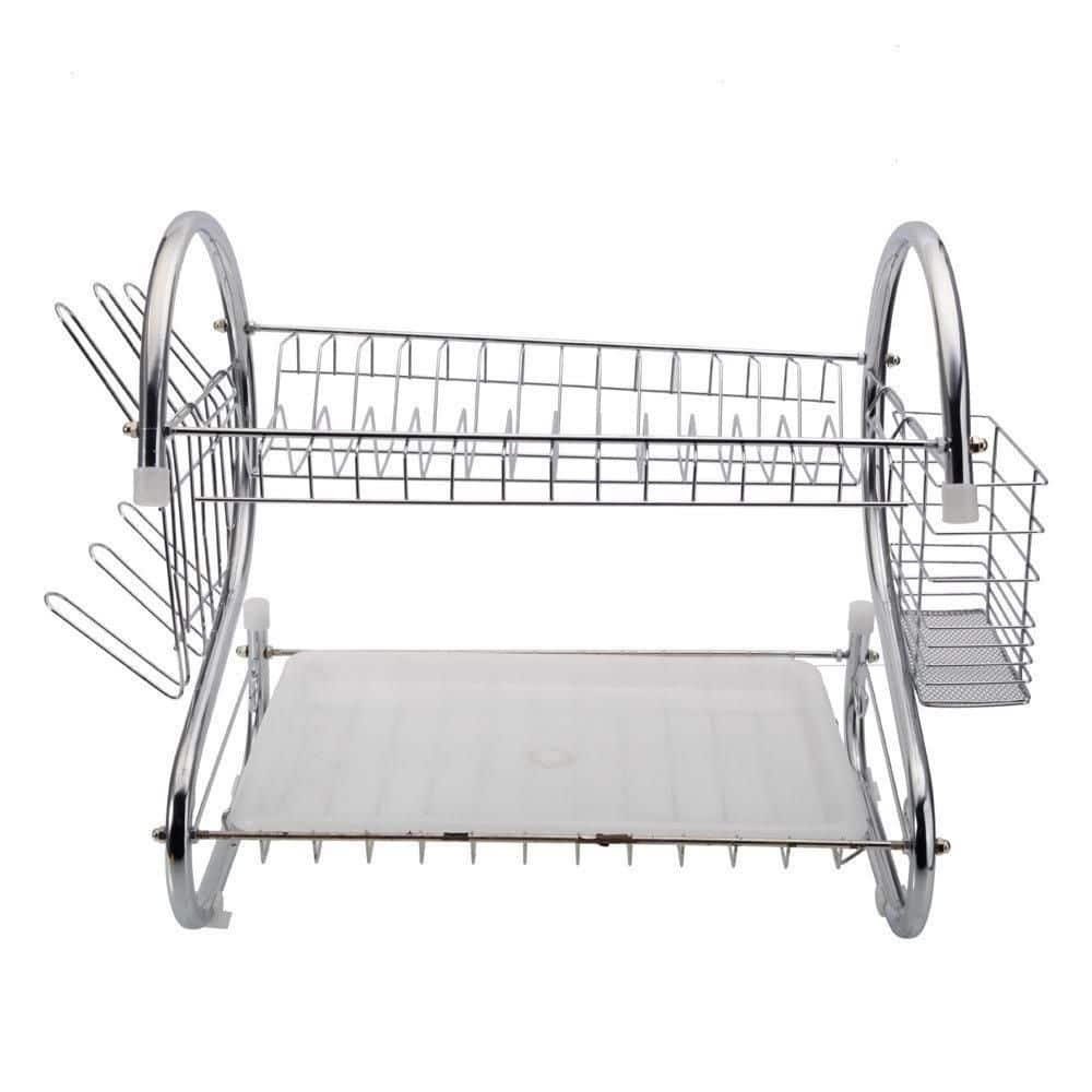 Dropship 2 Tier Dish Drying Rack Drainer Stainless Steel Kitchen Cutlery  Holder Shelf to Sell Online at a Lower Price