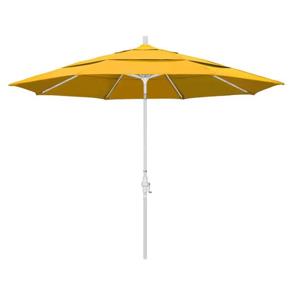 California Umbrella 11 ft. Aluminum Collar Tilt Double Vented Patio Umbrella in Yellow Pacifica