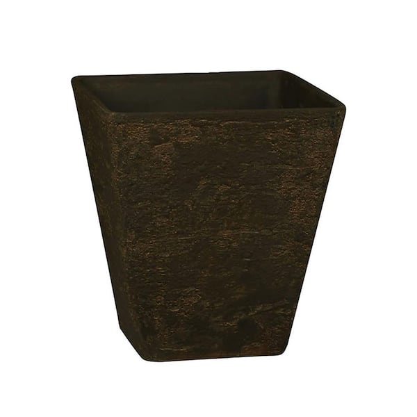 Unbranded Plastic 16 in. Falcon Brown Tahoe Outdoor Square Planter Pot