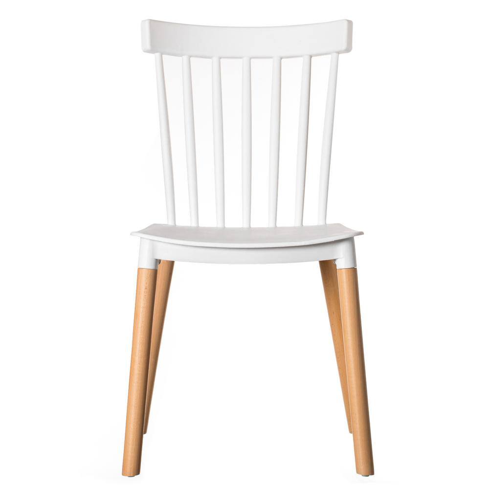 White High Slat Back Windsor Side Chair Set