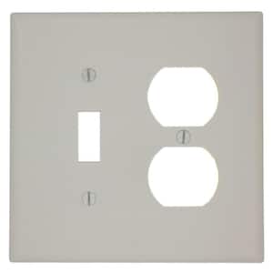 Almond 2-Gang 1-Toggle/1-Duplex Wall Plate (1-Pack)