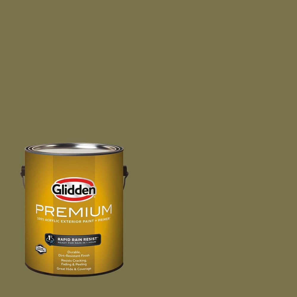 Glidden Premium 1 gal. PPG1113-6 Green Briar Satin Exterior Latex