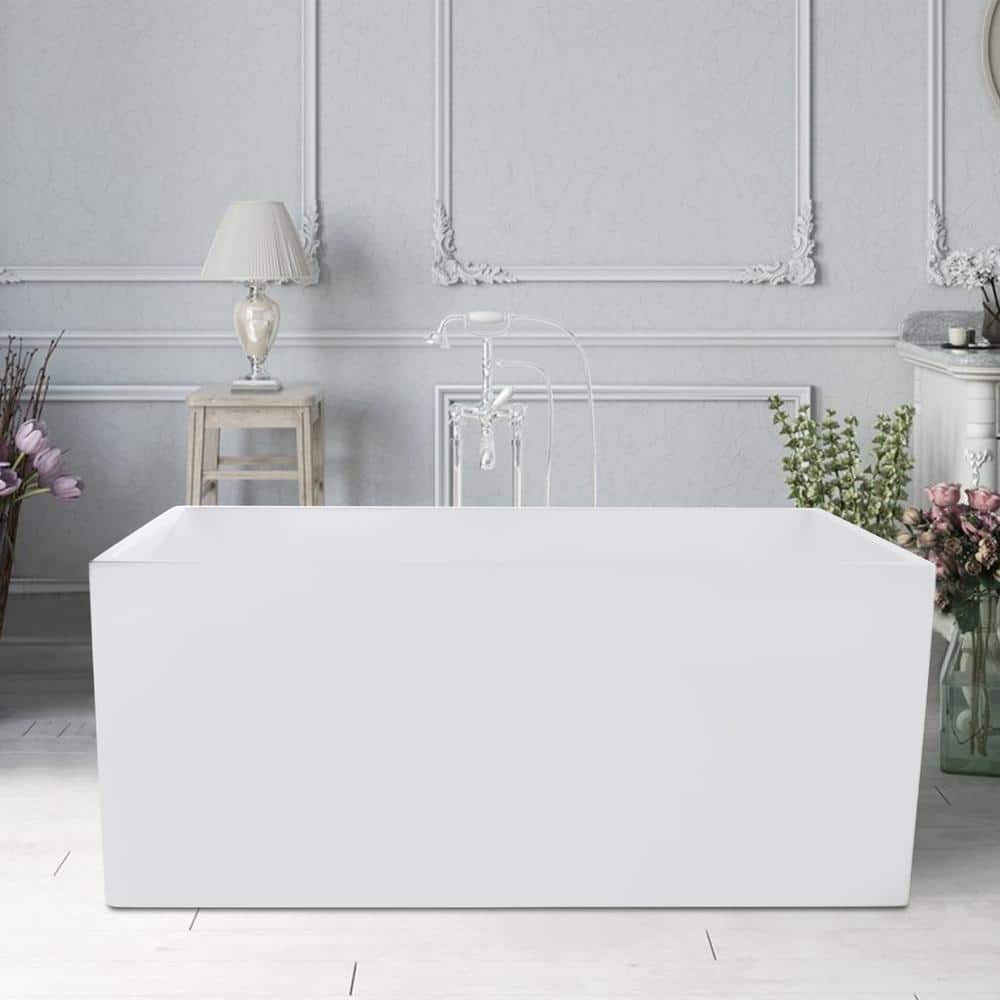アクリルアート ウーマン ウィズ ハット Ｂ Vanity Art Vannes 47 in. Acrylic Flatbottom Freestanding Bathtub