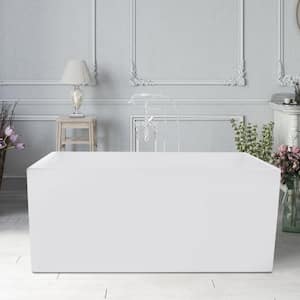 Vannes 47 in. Acrylic Flatbottom Freestanding Bathtub in White