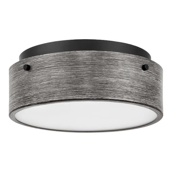 Huntmoor 14 in. Modern Matte Black Medium-Base (E26) Bulb Flush Mount for Kitchens