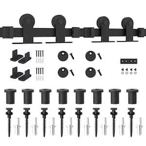 10 ft. /120 in. Top Mount Sliding Barn Door Hardware Track Kit for Double Doors with Non-Routed Floor Guide