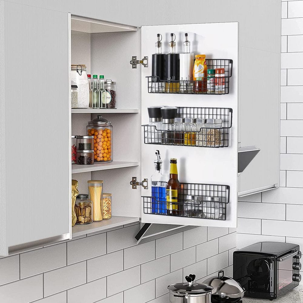 Esepony Two Different Sizes Hanging Spice Rack Wall Mount for Kitchen ...