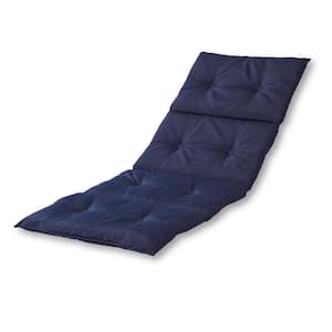 Solid Navy Outdoor Chaise Lounge Pad