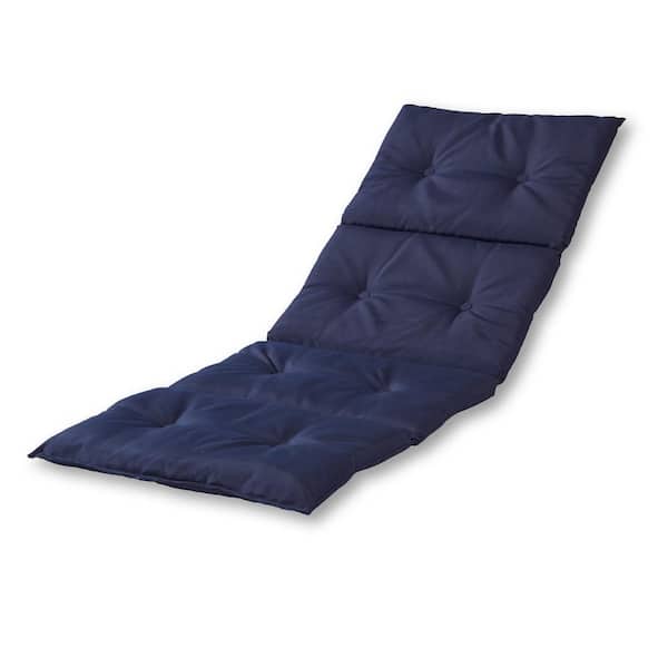 Greendale Home Fashions Solid Navy Outdoor Chaise Lounge Pad