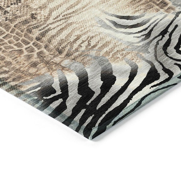 Chantille Machine Washable Indoor/Outdoor Abstract ACN2276 Ivory 1 ft. 8 in. x 2 ft. 6 in. Accent Rug