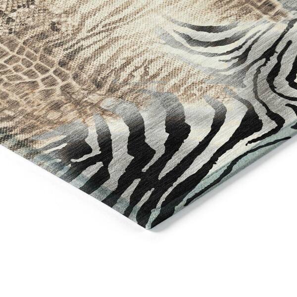 Chantille Machine Washable Indoor/Outdoor Abstract ACN2276 Ivory 9 ft. x 12 ft. Area Rug
