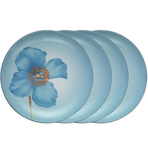 Colorwave Ice 8.25 in. (Light Blue) Stoneware Floral Accent Plates, (Set of 4)