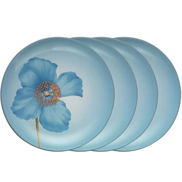 Noritake Colorwave Ice 8.25 in. (Light Blue) Stoneware Floral Accent Plates, (Set of 4)