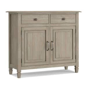 Connaught Solid Wood 40 in. Wide Traditional Entryway Storage Cabinet in Distressed Grey