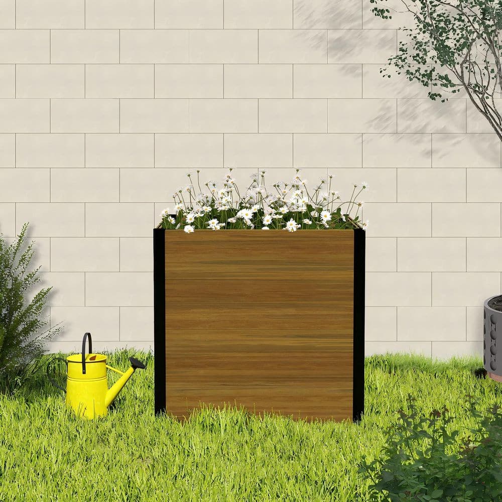 mondaria 31.5 in. L x 31.5 in. W Brown Composite Panel Raised Garden Bed  Tree Planter Box GB00602 - The Home Depot, image size:1000x1000