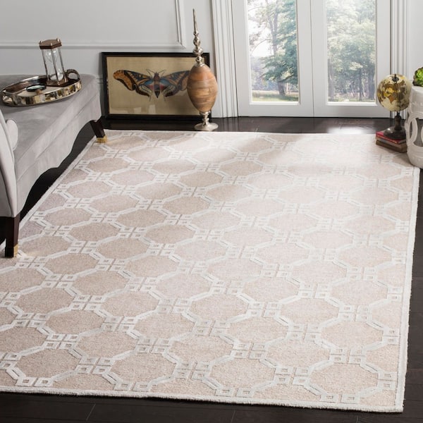 Tibetan 6 ft. x 9 ft. Beige/Slate Geometric Links Area Rug