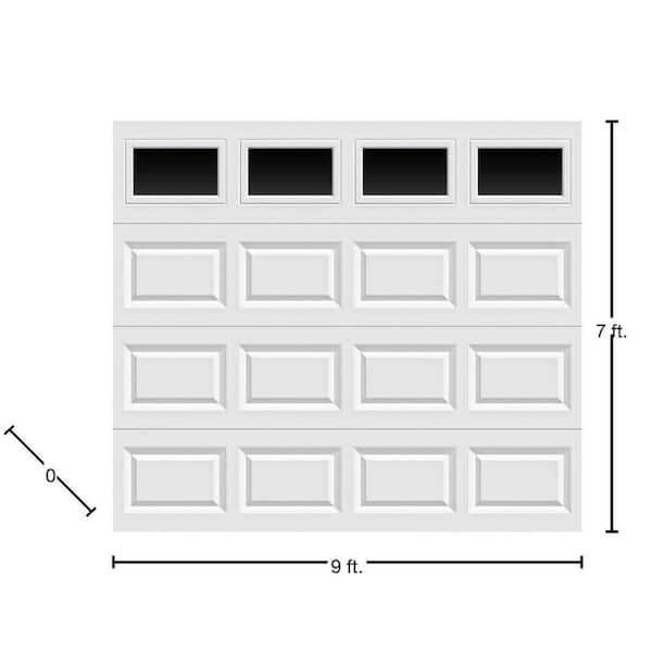 Clopay Classic Steel Short Panel 9 ft x 7 ft Non-Insulated White