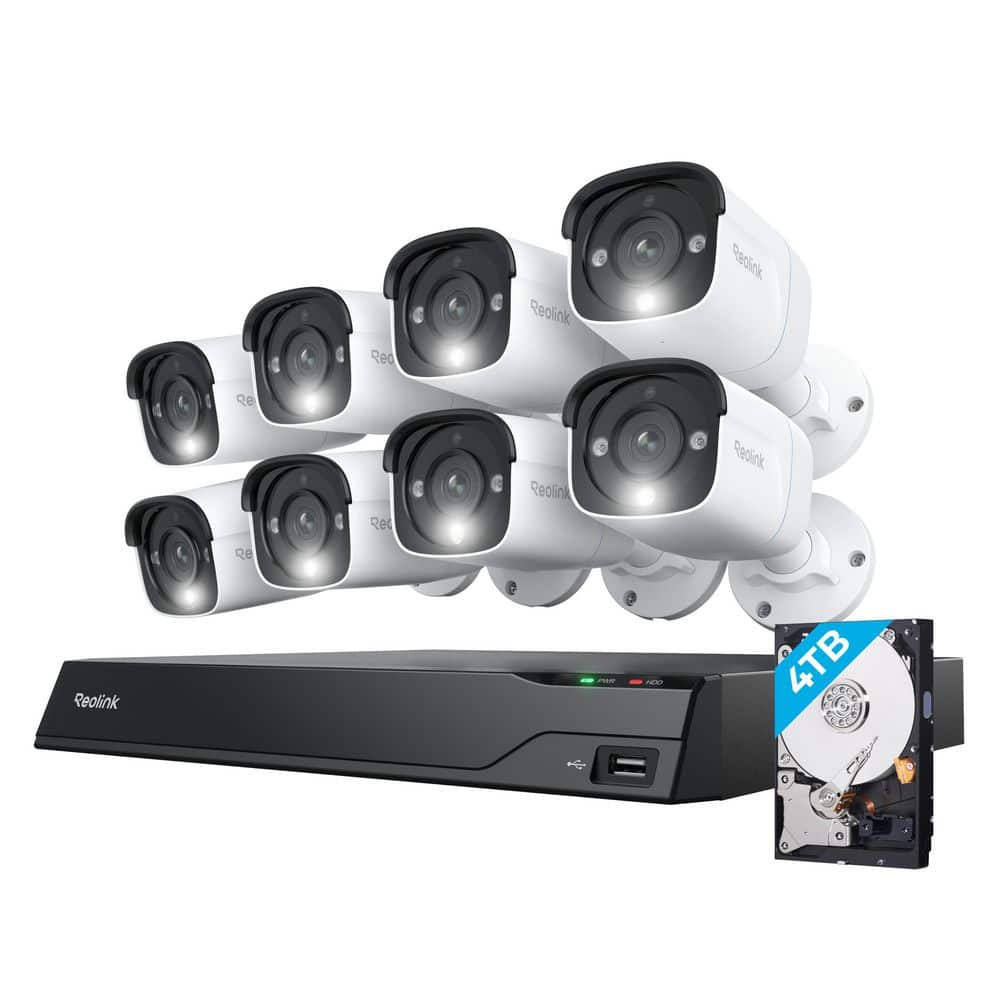 REOLINK 4K 16-Channel 8MP PoE 4TB NVR Security Camera System with
