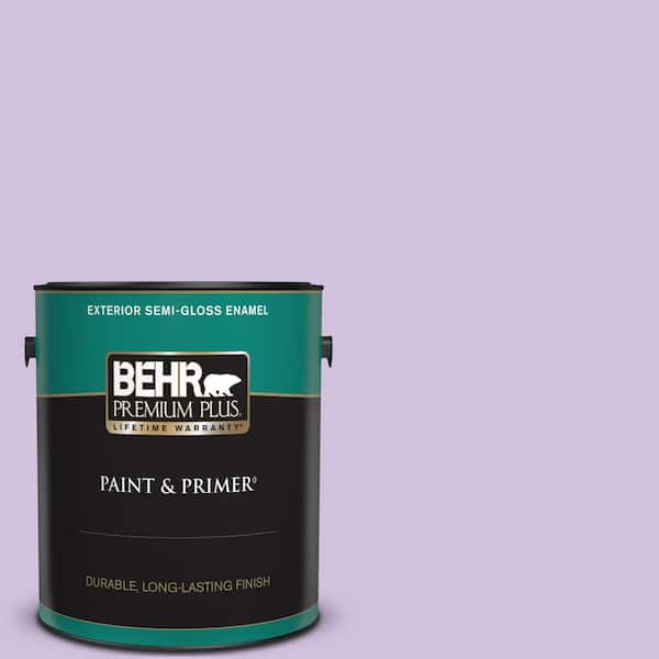 BEHR PREMIUM PLUS 1 gal. #650A-3 Fresh Heather Semi-Gloss Enamel Exterior Paint & Primer