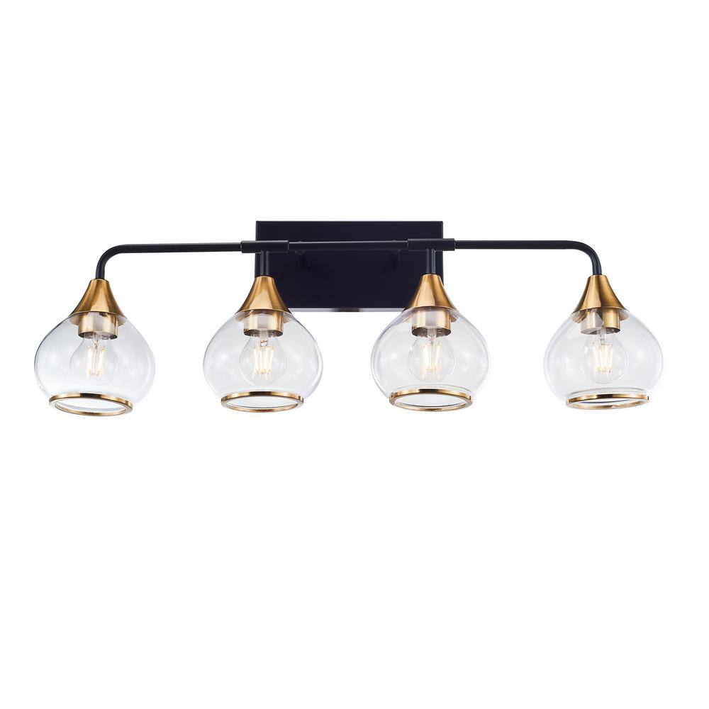 Decorative 30.7 in. 4-Light Bathroom Integrated LED Vanity Light, Black price history on PriceWatchPro