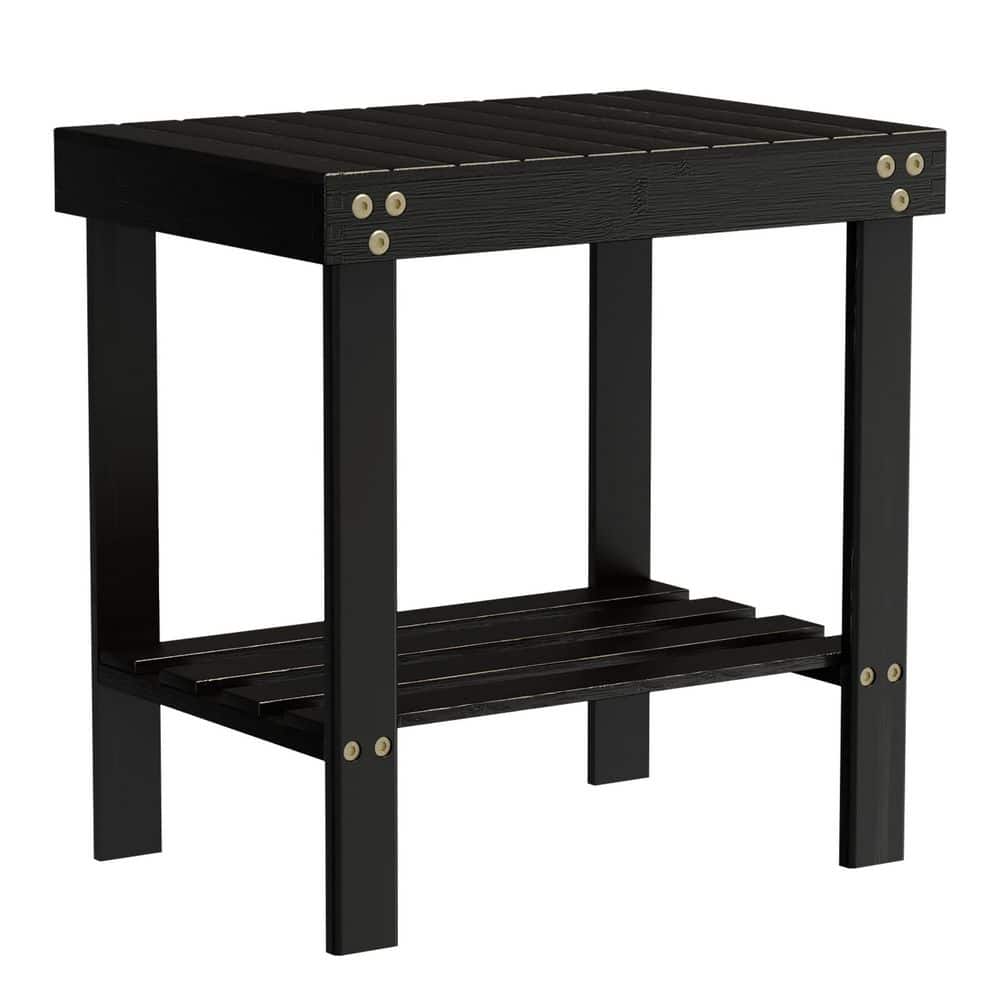 Bamboo Wood Shower Storage Stool with Non-Slip Feet Shelf Versatile Safe Stable Bench for Bathroom Spa Outdoor price history on PriceWatchPro