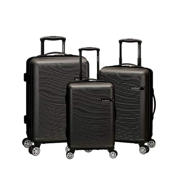 Rockland Skyline Collection 3-Piece Grey Harside Dual Spinner Luggage ...