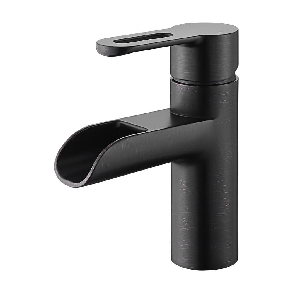 Oil Rubbed Bronze Single Handle Waterfall Bathroom Faucet