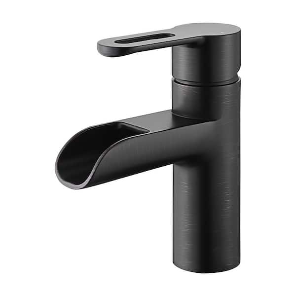 LUXIER Waterfall Single Hole Single-Handle Bathroom Faucet in Oil Rubbed Bronze