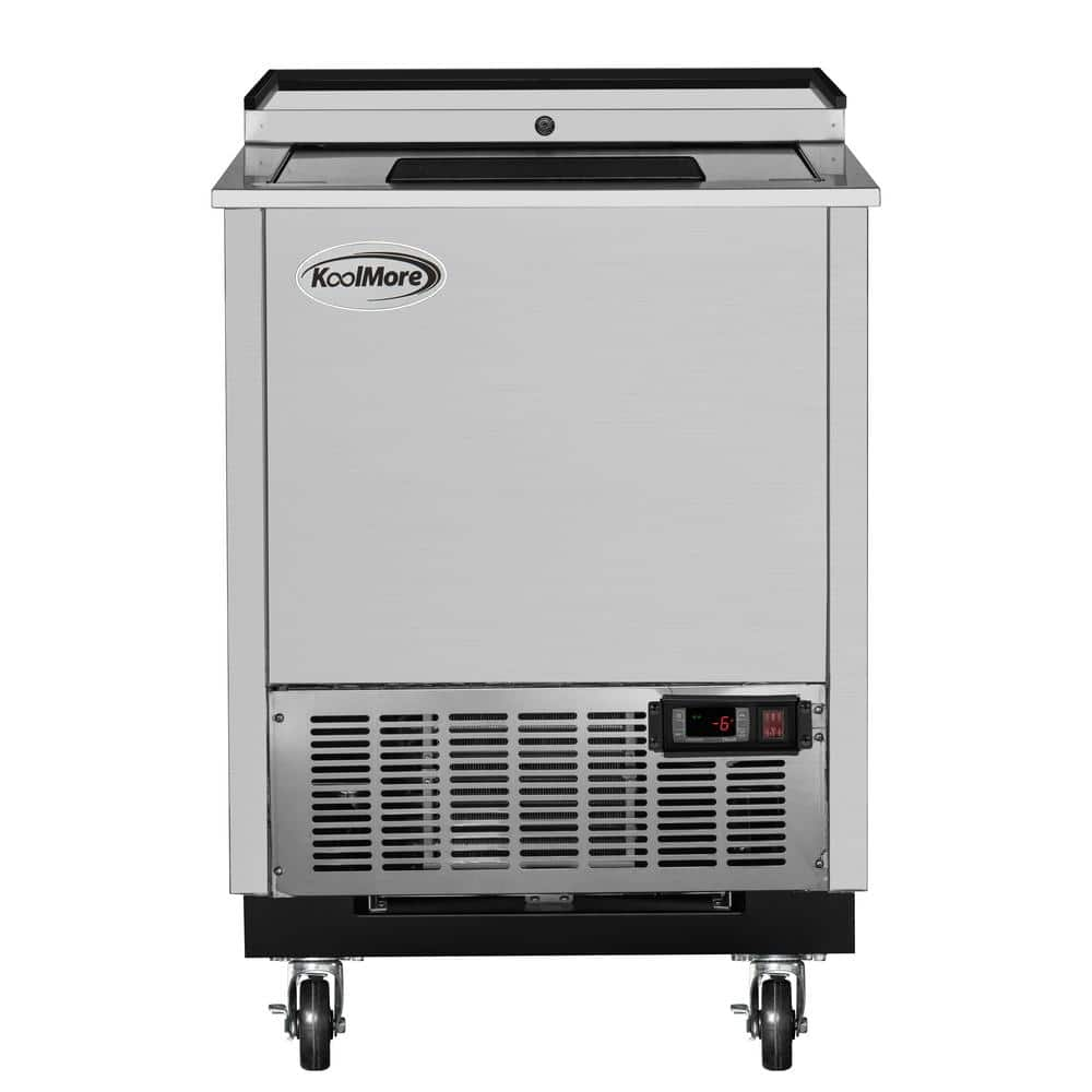 Koolmore 26 in. with 5 cu. ft. Capacity Auto / Cycle Defrost Commercial Glass Froster Chest Freezer in Stainless-Steel