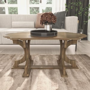 Doynton 39.4 in. Spray Paint Oak Oval Specialty Solid Wood Top Coffee Table
