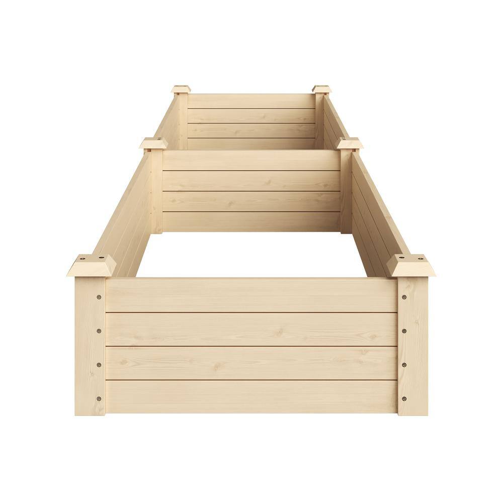 8ft x 2ft Natural Fir Wood Raised Garden Bed