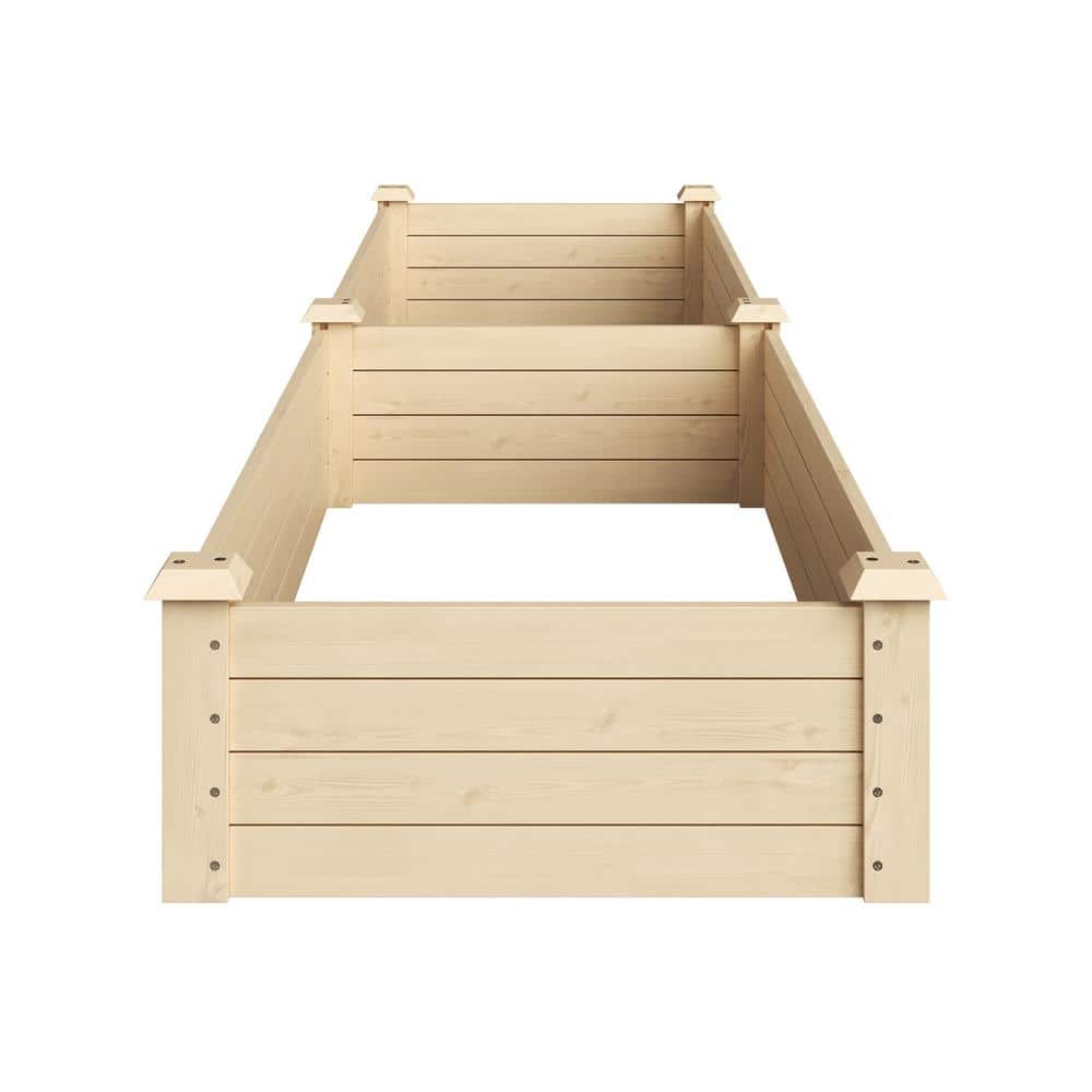 8ft x 2ft Natural Fir Wood Raised Garden Bed