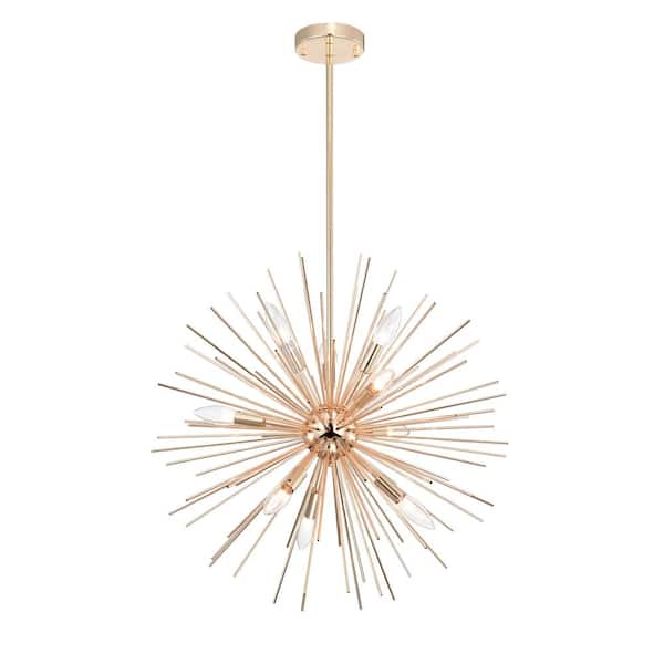 Gelsomino 9-Light Sputnik Sphere Chandelier Gold Finish for Living/Dining Room, Bedroom, Office