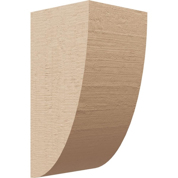 Ekena Millwork 4 in. x 8 in. x 4 in. Series 2 Wide Durham Rough Cedar Woodgrain Timberthane Polyurethane Corbel, Primed Tan