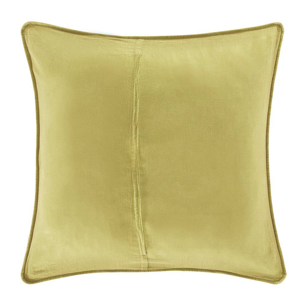 Chartreuse Quilted Euro Sham with Herringbone Pattern